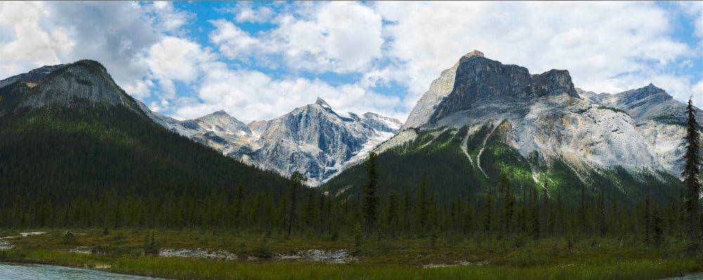 Clouds over mountains Emerald Peak Yoho National Park Golden British Columbia Canada Canvas Art - Panoramic Images (6 x 15)