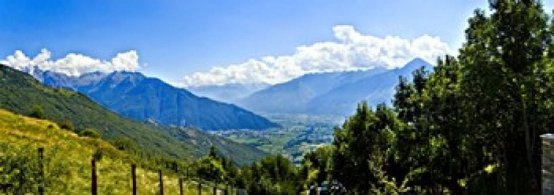 Clouds over mountains Valchiavenna Lake Como Lombardy Italy Canvas Art - Panoramic Images (18 x 7)