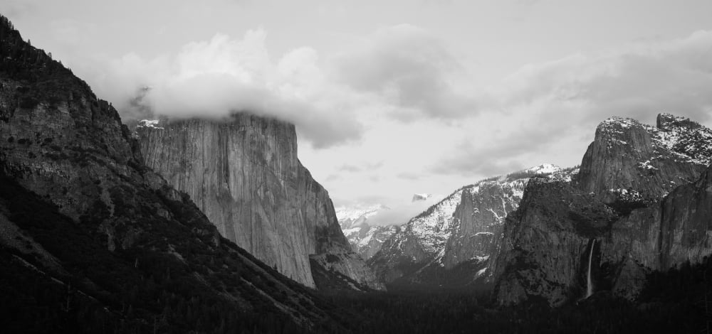 Clouds over mountains Yosemite National Park California USA Canvas Art - Panoramic Images (12 x 24)