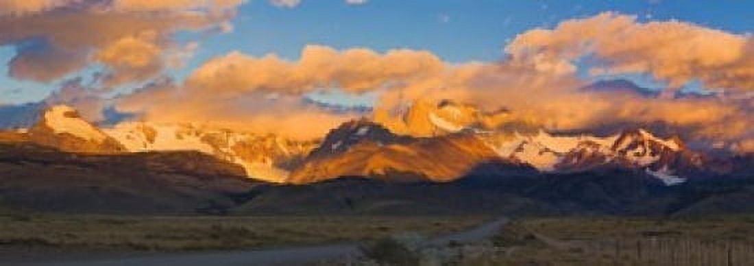 Clouds over mountains at sunrise Monte Fitz Roy Argentine Glaciers National Park Patagonia Argentina Canvas Art - Panoramic Images (18 x 7)