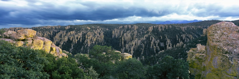 Clouds over rocky landscape viewed from Massai Point Chiricahua National Monument Arizona USA Canvas Art - Panoramic Images (27 x 9)