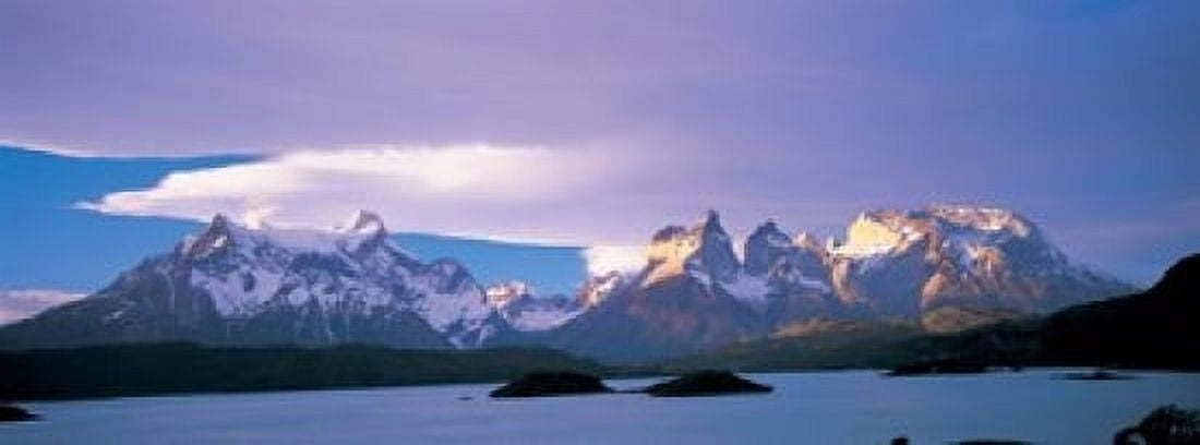 Clouds over snow covered mountains Towers Of Paine Torres Del Paine National Park Patagonia Chile Canvas Art - Panoramic Images (18 x 7)