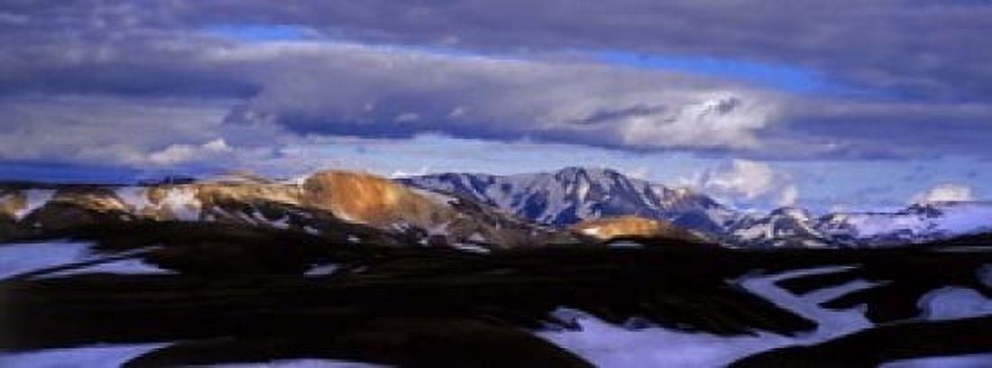 Clouds over snowcapped mountains Fjallabak Central Highlands Iceland Canvas Art - Panoramic Images (15 x 6)