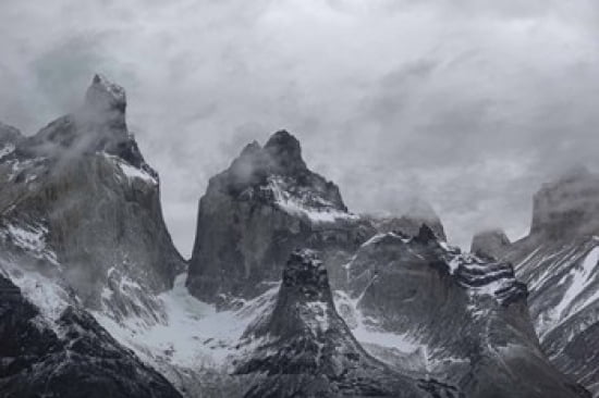 Clouds over snowcapped mountains Torres del Paine National Park Magallanes Region Patagonia Chile Canvas Art - Panoramic Images (36 x 24)