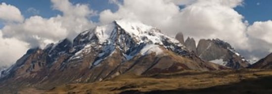 Clouds over snowcapped mountains Towers of Paine Mt Almirante Nieto Torres Del Paine National Park Chile Canvas Art - Panoramic Images (36 x 13)