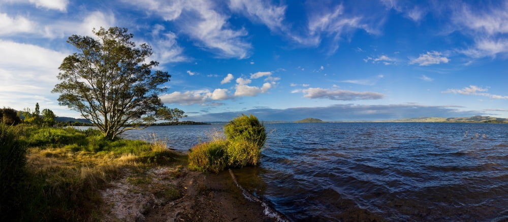 Clouds over the Pacific Ocean Rotorua New Zealand Canvas Art - Panoramic Images (36 x 12)
