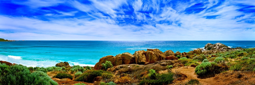 Clouds over the Pacific Ocean Smiths Beach Western Australia Australia Canvas Art - Panoramic Images (12 x 36)