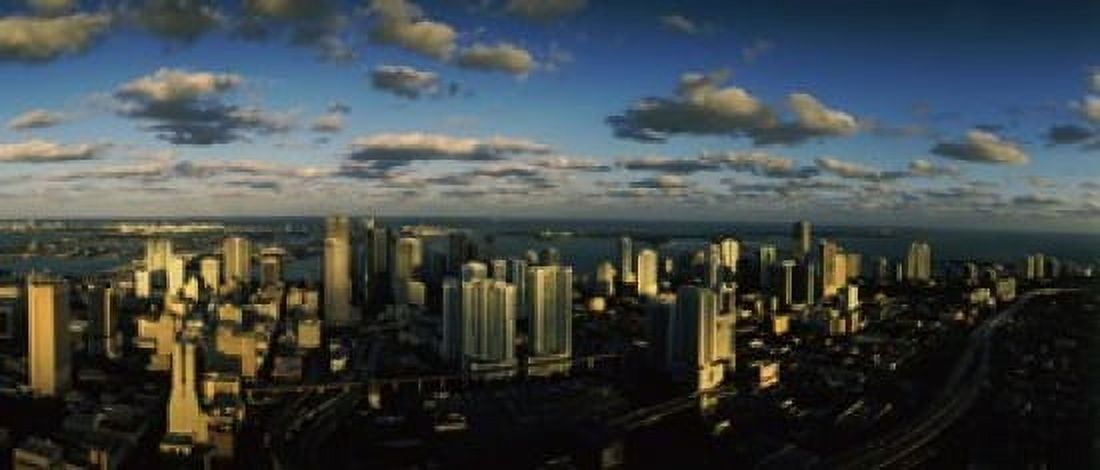 Clouds over the city skyline Miami Florida USA Canvas Art - Panoramic Images (15 x 6)