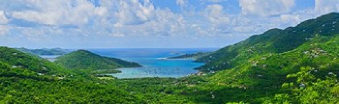 Clouds over the sea Coral Bay St John US Virgin Islands Canvas Art - Panoramic Images (18 x 6)