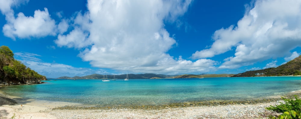 Clouds over the sea Coral Bay St John US Virgin Islands Canvas Art - Panoramic Images (36 x 12)