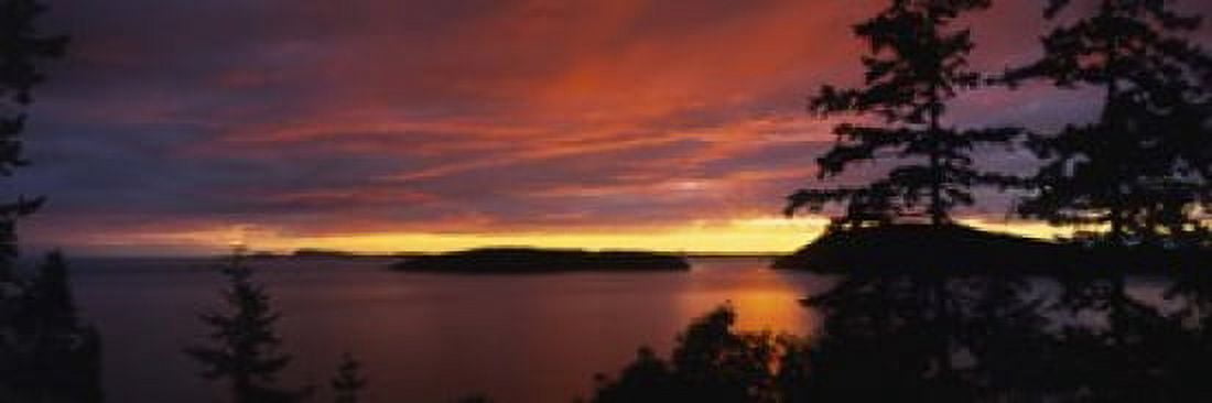 Clouds over the sea at dusk Rosario Strait San Juan Islands Fidalgo Island Skagit County Washington State USA Canvas Art - Panoramic Images (18 x 6)
