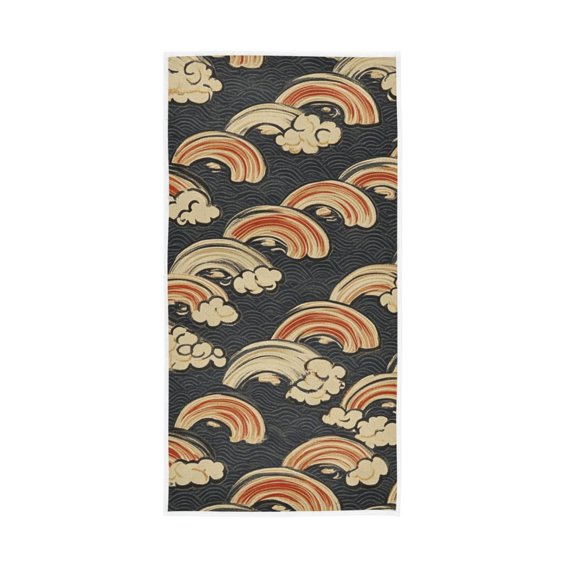 Clouds with Rainbows Design Face Towel Absorbent Hand Towels Bath Sport Gym