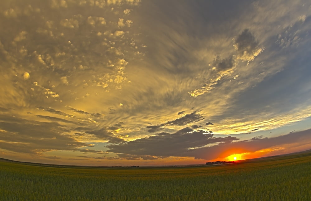 Cloudscape at sunset Alberta Canada Canvas Art - Alan DyerStocktrek Images (34 x 22)
