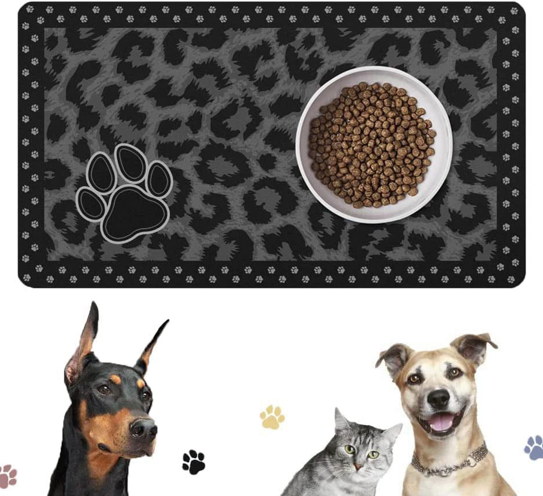 Cloudsfeel Pet Food Mat,Dog Cat Bowl Mat for Food and Water,Dog Cat Feeding  Mat,Dog Cat Placemat,Dog Food Mats for Floors Waterproof,Non-Toxic,Easy to  Clean and Nonslip Mat for Pet 