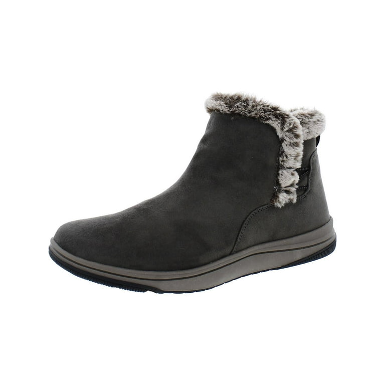Cloudsteppers by Clarks Womens Breeze Fur Faux Suede Round Toe Ankle Boots Walmart