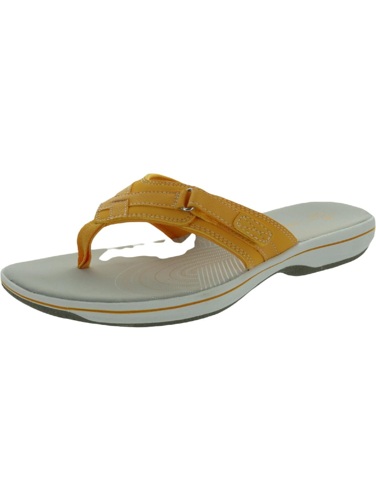 Cloudsteppers by Clarks Womens Breeze Sea Thong Sandals Orange Medium (B,M)