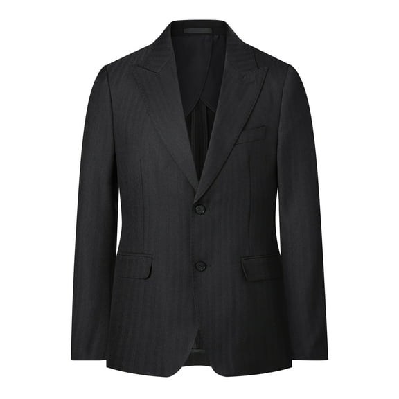 Cloudstyle Big&Tall Men's Striped Peak Lapel Slim Fit Single Breasted Two-Button Business Casual Blazer - Half-Lined Double Vented Wrinkle Resistant,XS-3XL