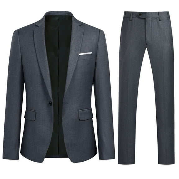Cloudstyle Men's 2-Piece Suits Slim Fit 1 Button Dress Suit Jacket Blazer & Pants Set