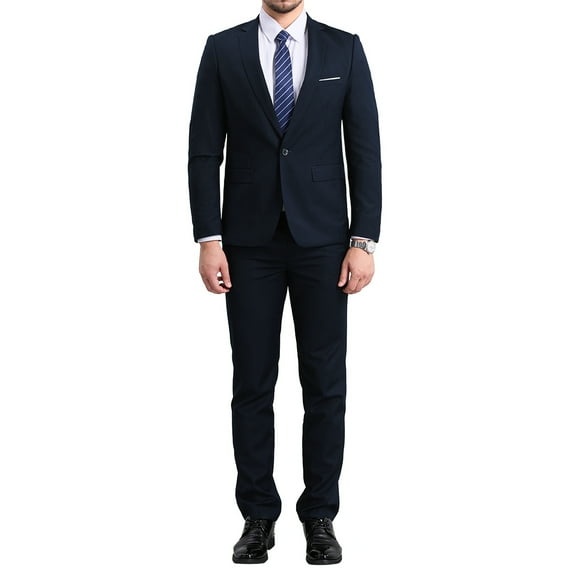 Cloudstyle Men's 2-Piece Suits Slim Fit 1 Button Dress Suit Jacket Blazer & Pants Set