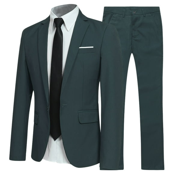 Cloudstyle Men's 2-Piece Suits Slim Fit 1 Button Dress Suit Jacket Blazer & Pants Set