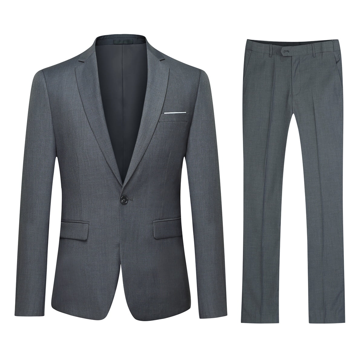 Men's  Black Polyester Two Button Classic Fit Suit Separates Any Size Jacket Any Size Pants main image 1