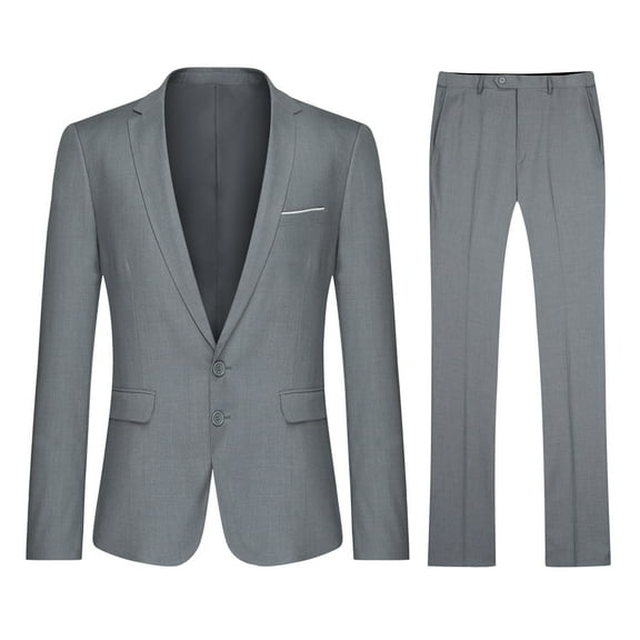 Cloudstyle Men's 2 Piece Suits Slim Fit 2 Button Dress Suit Jacket Blazer & Pants Set XY05