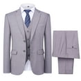 thumbnail image 1 of Cloudstyle Men's 3-Piece 2 Buttons Slim Fit Solid Color Jacket Smart Wedding Formal Suit, 1 of 7