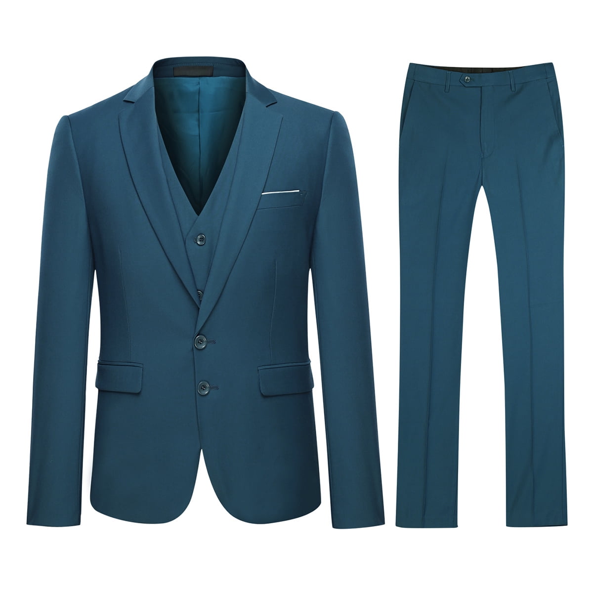 ORBITRAY Men's 3 Piece Casual Suit – Lightweight, Tailored Fit, Wedding & Prom