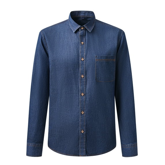 Cloudstyle Men's 80s Non-Iron Washed Poplin Shirt - Slim Fit Short Point Collar Button Down for Business Casual