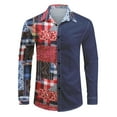 thumbnail image 1 of Cloudstyle Men's Casual Printed Turn Down Collar Long Sleeve Shirt - Lightweight, Anti-Pilling & Wrinkle-Resistant, 1 of 10
