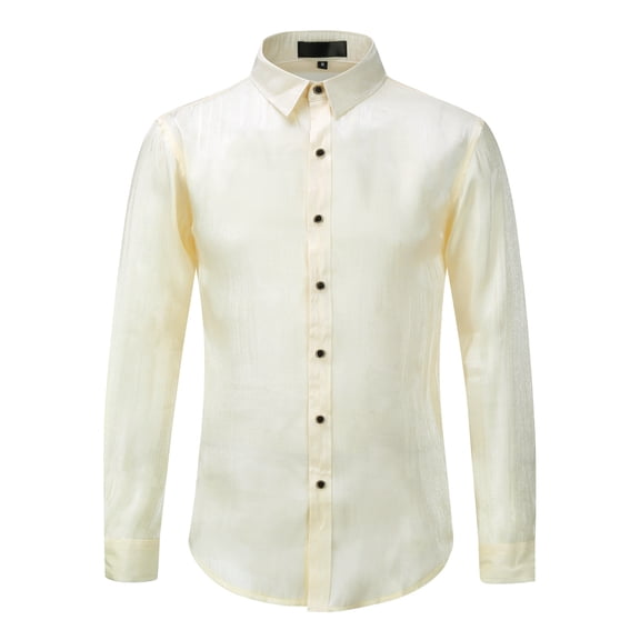 Cloudstyle Men's Casual Solid Long Sleeve Shirt - Relaxed Fit, Soft Fabric for Everyday Wear