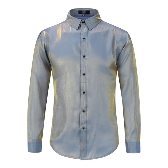 Cloudstyle Men's Casual Solid Long Sleeve Shirt - Relaxed Fit, Soft Fabric for Everyday Wear