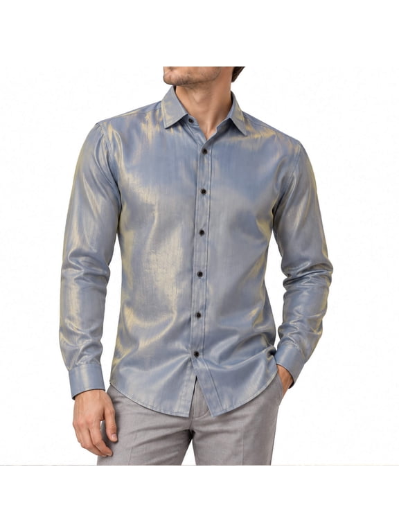Men's Casual Solid Long Sleeve Shirt - Relaxed Fit, Soft Fabric for Everyday Wear