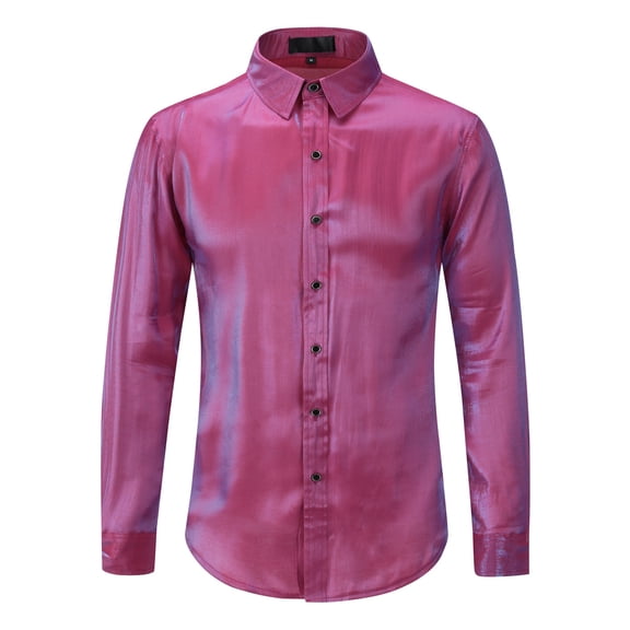 Cloudstyle Men's Casual Solid Long Sleeve Shirt - Relaxed Fit, Soft Fabric for Everyday Wear