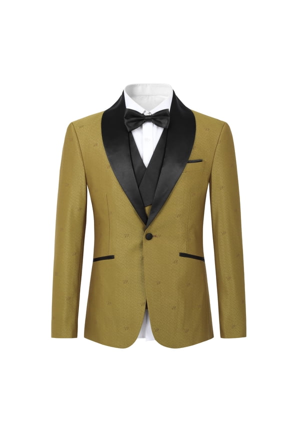 Men's Classic Lapel One-Button Regular Fit Solid Color Printed Blazer - Spring/Summer/Fall Wrinkle-Resistant Lightweight Jacket