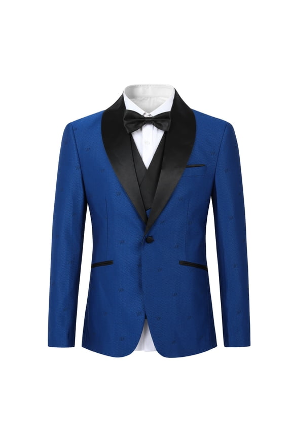Men's Classic Lapel One-Button Regular Fit Solid Color Printed Blazer - Spring/Summer/Fall Wrinkle-Resistant Lightweight Jacket