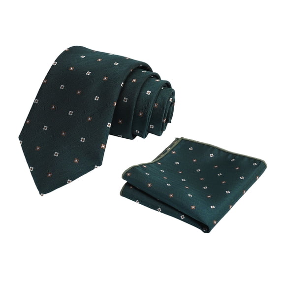 Cloudstyle Men's Jacquard Tie & Pocket Square Set - Business Casual Necktie 2-Piece Set with 23x23cm Pocket Square