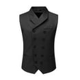 thumbnail image 1 of Cloudstyle Men's Double-Breasted Slim Fit Vest, Notch Lapel Business Casual Sleeveless Jacket for Office Wear, 1 of 11