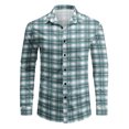thumbnail image 1 of Cloudstyle Men's Lightweight Check Print Button-Down Shirt - Long Sleeve Wrinkle Resistant Casual Top for Everyday Wear, 1 of 2