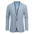 thumbnail image 1 of Cloudstyle Men's Lightweight Checkered Blazer - Notch Lapel Single Button Slim Fit Suit Jacket, Center Vent for Spring/Summer/Fall, 1 of 11