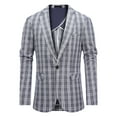 thumbnail image 1 of Cloudstyle Men's Lightweight Checkered Blazer - Notch Lapel Single Button Slim Fit Suit Jacket, Center Vent for Spring/Summer/Fall, 1 of 11
