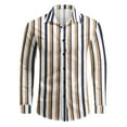 thumbnail image 1 of Cloudstyle Men's Lightweight Striped Printed Button-Down Shirt - Long Sleeve Wrinkle Resistant Casual Top for Everyday Wear, 1 of 2
