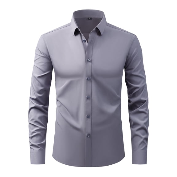 Cloudstyle Men's Non-Iron Slim Fit Dress Shirt - Breathable Wrinkle-Resistant Business Casual Shirt for Year-Round Office Wear