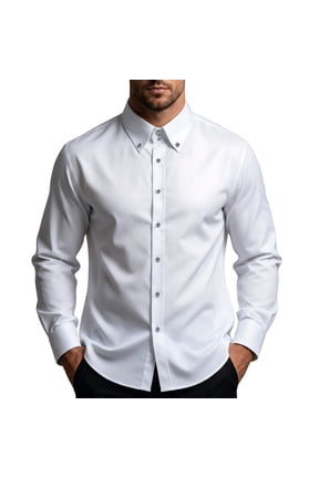 Men's Non-Iron Slim Fit Dress Shirt - Button-Down Collar Business Casual Shirt for Office & Commute