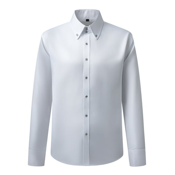 Cloudstyle Men's Non-Iron Slim Fit Dress Shirt - Button-Down Collar Business Casual Shirt for Office & Commute