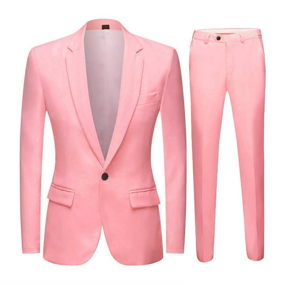 Cloudstyle Men's One-Button Slim Fit Suit Set