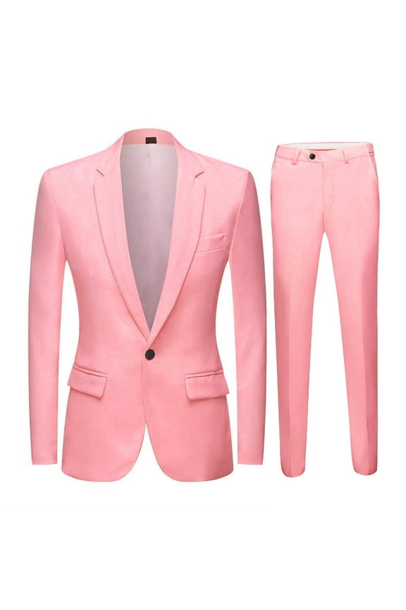 Men's One-Button Slim Fit Suit Set