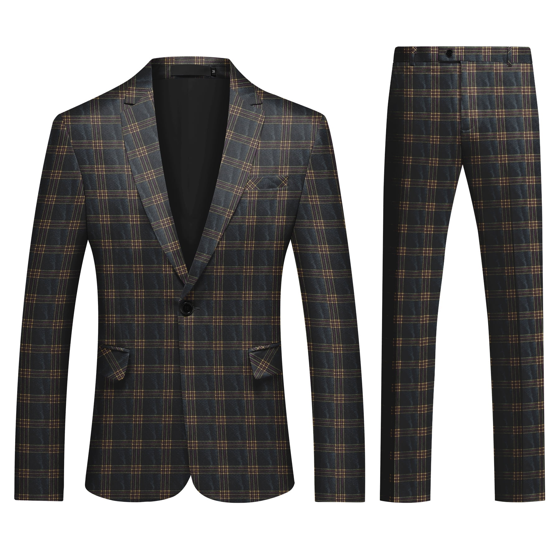 Men's Tailored Fit Single Breasted One-button Printed Casual Jacket