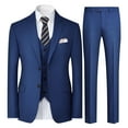 thumbnail image 1 of Cloudstyle Men's Relaxed Fit 3-Piece Notched Lapel Suit Set, Single-Breasted Business Casual Attire with Back Vent & Functional Pockets, 1 of 17
