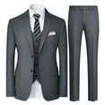 thumbnail image 1 of Cloudstyle Men's Relaxed Fit 3-Piece Notched Lapel Suit Set, Single-Breasted Business Casual Attire with Back Vent & Functional Pockets, 1 of 17